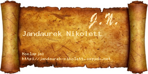 Jandaurek Nikolett névjegykártya